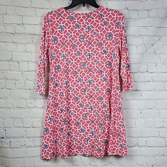 Crown & Ivy PETITE Starfish Pullover Knit Dress Nautical Pink Mini A-line PS - Picture 9 of 9